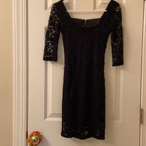 Black lace mini dress